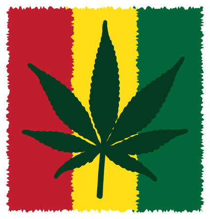 A colourful cannabis leaf symbol isolated on a white backgroundのイラスト素材