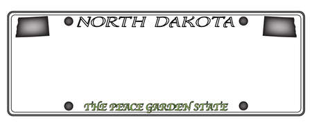 A North Dakota state license plate design isolated on a white backgroundのイラスト素材