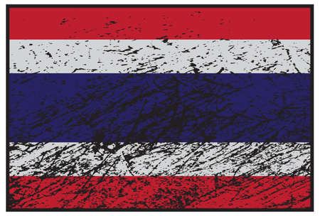 A Thailand flag design with a grunge isolated on a white backgroundのイラスト素材