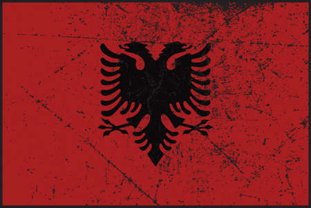 A grunged Albania flag designのイラスト素材