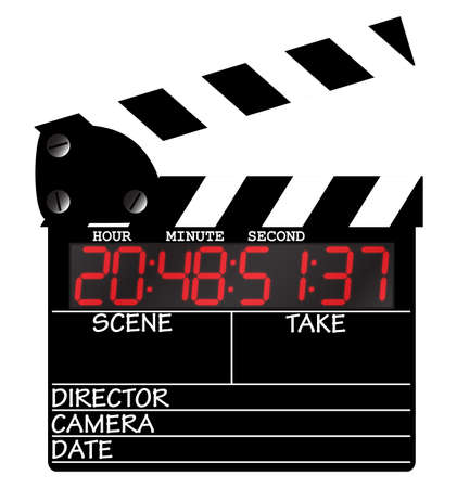 A director's digital clapper board isolated on a white backgroundのイラスト素材