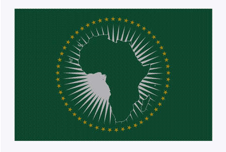A retro looking African Union flag isolated on a white backgroundのイラスト素材