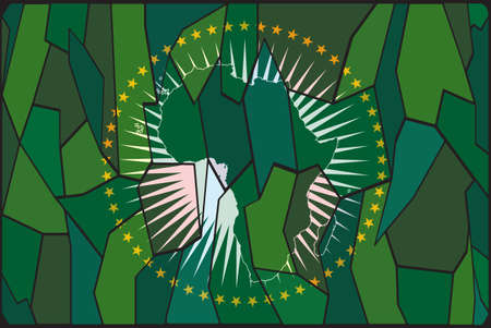 An African Union stained glass window flag designのイラスト素材
