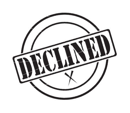 A black declined stamp seal of approval isolated on a white backgroundのイラスト素材