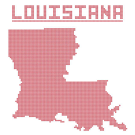 A dot map of Louisiana state isolated on a white backgroundのイラスト素材