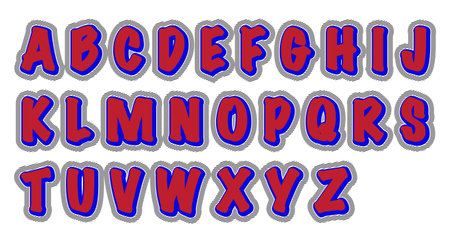 A colourful and fun alphabet design isolated on a white backgroundのイラスト素材