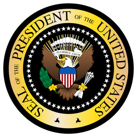A Presidential seal design isolated on a white backgroundのイラスト素材