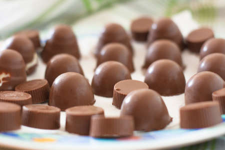 chocolate in the plateの写真素材