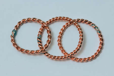 Large twisted copper wire energy coils used for healing the bodyの写真素材