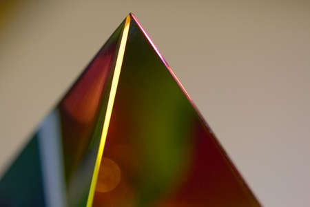 Glass meditation pyramid in coloursの写真素材