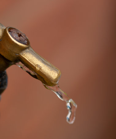 repair leaking garden taps stops wasting waterの写真素材
