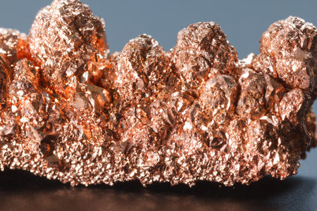 Paper weight made of copper crystal nugget bar - stock photo