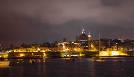 Waterfront of the Valletta's city in Malta.
