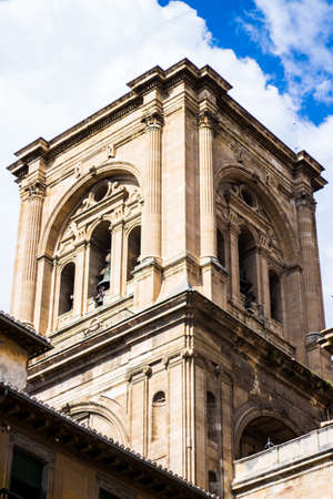 View of one of the towers of Granada's Cathedral.の写真素材
