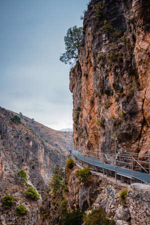 Footpath called "El Saltillo" in the mountains of MÃ¡laga.の写真素材