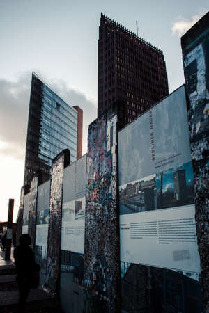 Potsdamer Platz and the berlin mauer.のeditorial素材