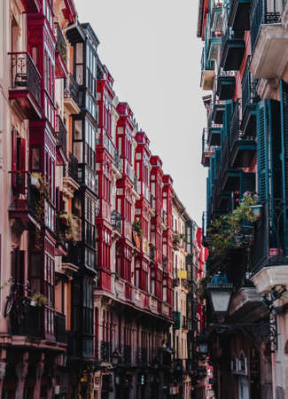 Colorful facade of Bilbao.の写真素材