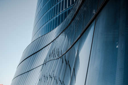 Blue building in perspective.の写真素材