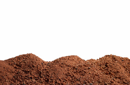 Isolated background of red clay soil