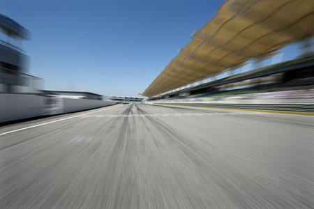 Racing track with motion blur