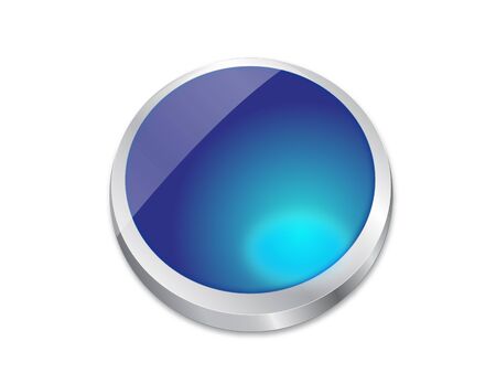 Blue shiny vector metal buttonのイラスト素材