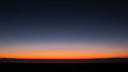Practically at night but you can still see the colors of the sunset.