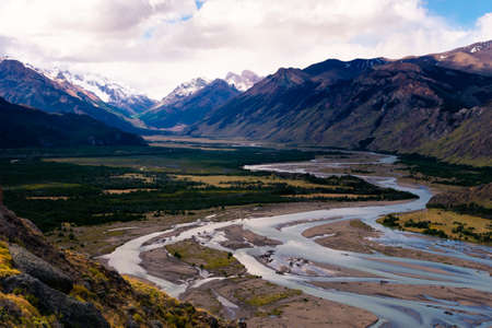 River of the turns, from the viewpoint doing the treeking to the fitz royの写真素材