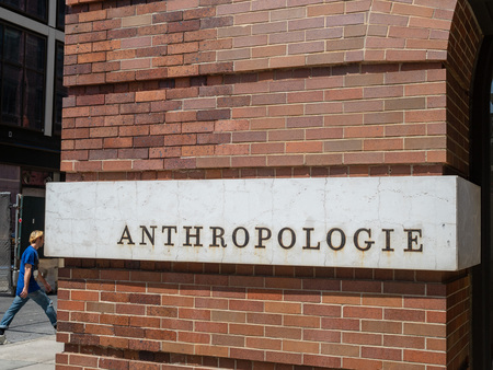 Anthropologie store location, logo outside entranceのeditorial素材