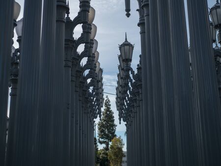 Urban Lights public art display at the  Los Angeles County Museum of Artのeditorial素材