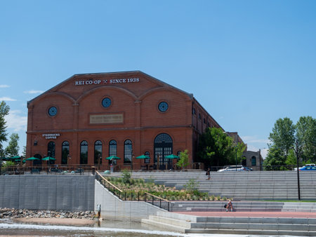 Flagship REI store in history warehouse in Denverのeditorial素材
