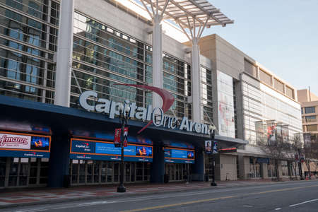 Capital One Arena home of DC sports teams Wizards and Cap entranceのeditorial素材