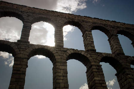 Aqueduct of Segovia, Spainの写真素材