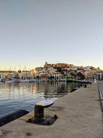 Ibiza Town, Ibiza / Spain - January 12, 2021: City of Ibiza, Spain. Old area of Dalt Vila, Santa MarÃ­a Cathedral and marina. It is a very touristic area.のeditorial素材