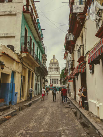 Havana, Cuba - September 14, 2016: American classic car drives on the main road in Havana Cuba City. Cuba travelのeditorial素材