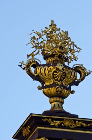 A golden statue from the Stanilas square in Nancy, Franceの写真素材