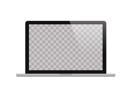 Realistic laptop monitor on white background.のイラスト素材