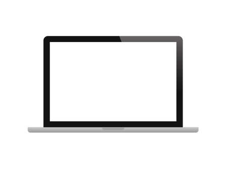 Realistic laptop monitor on white background.のイラスト素材