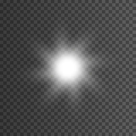 White glowing light burst explosion with transparent. Vector illustration for cool effect decoration with ray sparkles. Bright star.のイラスト素材