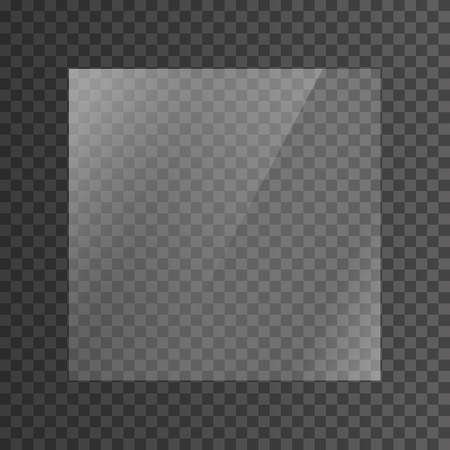 The texture of glass, mirrors, windows. Square glass plate. Light effect for a picture or a mirror. Beautiful realistic reflection. The interior of the house.のイラスト素材
