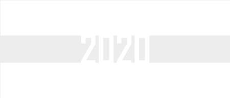 Happy New Year 2020 isolated text overlay design template on white background. Cover of business diary for 2020 with wishes. Brochure, card, bannerのイラスト素材