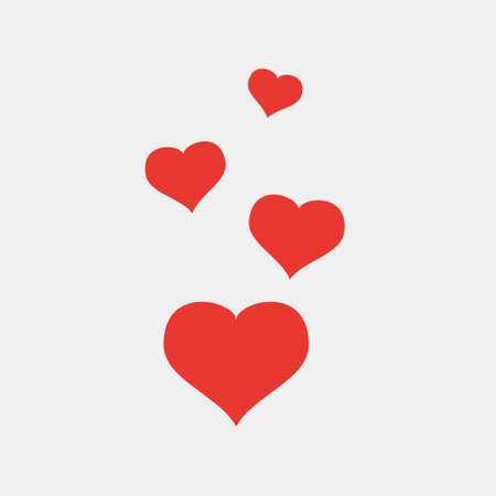 Vector Red hearts isolated on white backgroundのイラスト素材