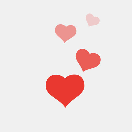 Vector Red hearts isolated on white backgroundのイラスト素材