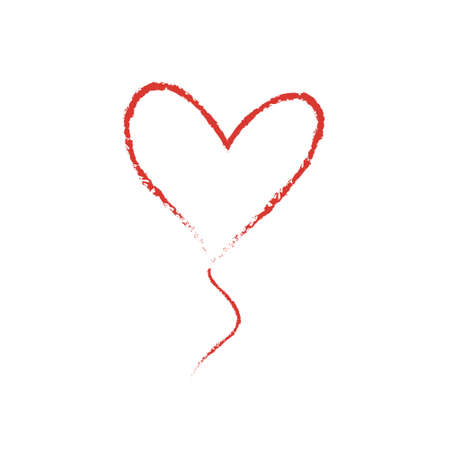 Hand drawn vector Love Heart shape balloon graphic element. Sketch red valentine's day or wedding paint frame.のイラスト素材