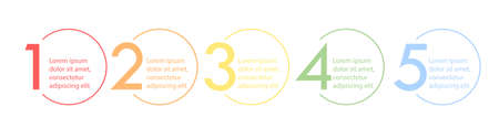 Infographic 5 step timeline template. Business graphic elements number five vector.のイラスト素材