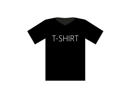 Vector Front Black T-shirt Silhouette Icon. Tee Symbol Template.のイラスト素材