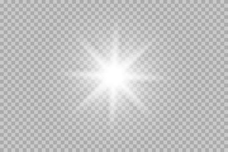 White light effect. Png shine glow isolated on tranaparent background. vectorのイラスト素材
