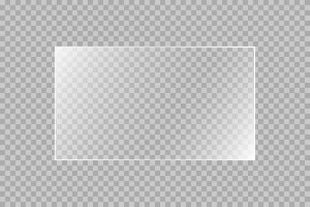 The texture of rectangle glass plate, mirror, windows. Light effect for a picture or a mirror. Beautiful realistic reflection stock vectorのイラスト素材