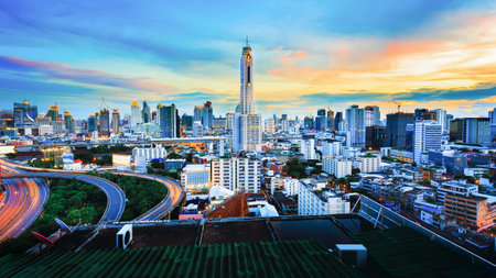 City Skyline, Bangkok, Thailand Bangkok is the capital city of Thailand and the most populous city...