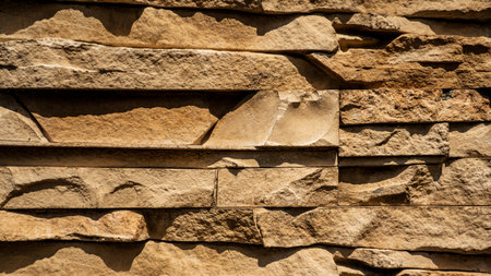 Orange brick wall, old stoneの写真素材