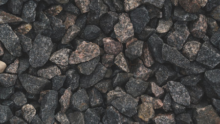Stone path, view of the cobblestones from above. Background stonesの写真素材